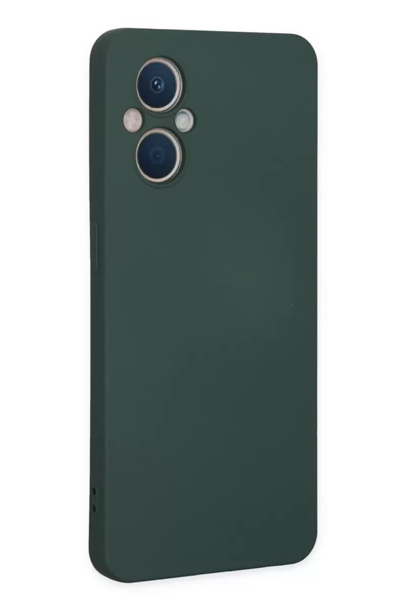 Newface Oppo Reno 7 Lite Kılıf Nano içi Kadife Silikon - Koyu Yeşil