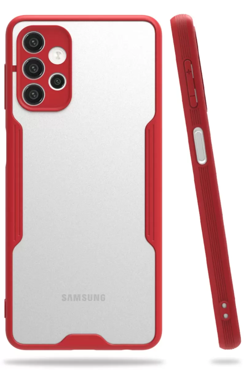 Newface Samsung Galaxy A52 Kılıf Platin Silikon - Kırmızı