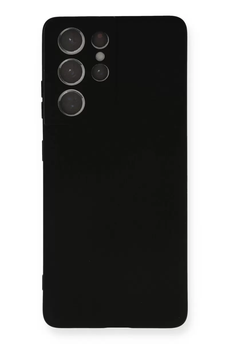 Newface Samsung Galaxy S21 Ultra Kılıf Nano içi Kadife Silikon - Siyah