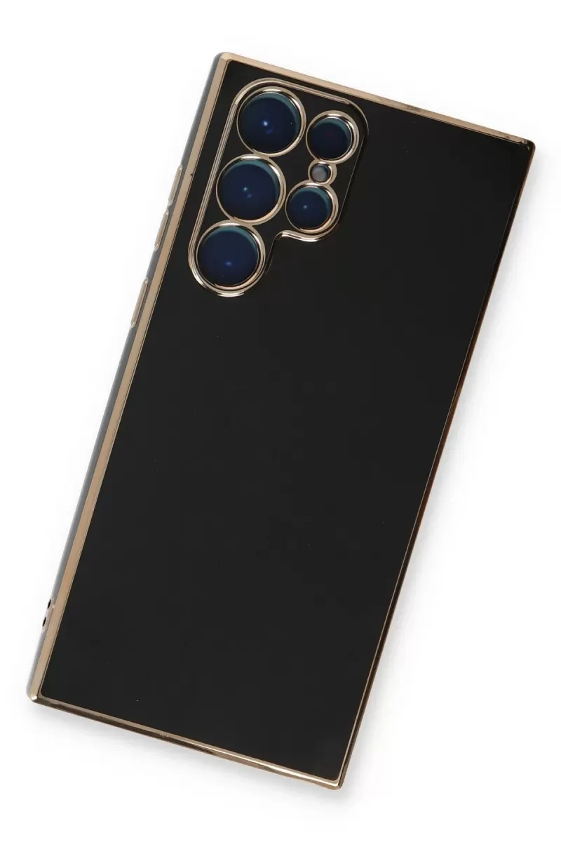 Newface Samsung Galaxy S22 Ultra Kılıf Volet Silikon - Siyah