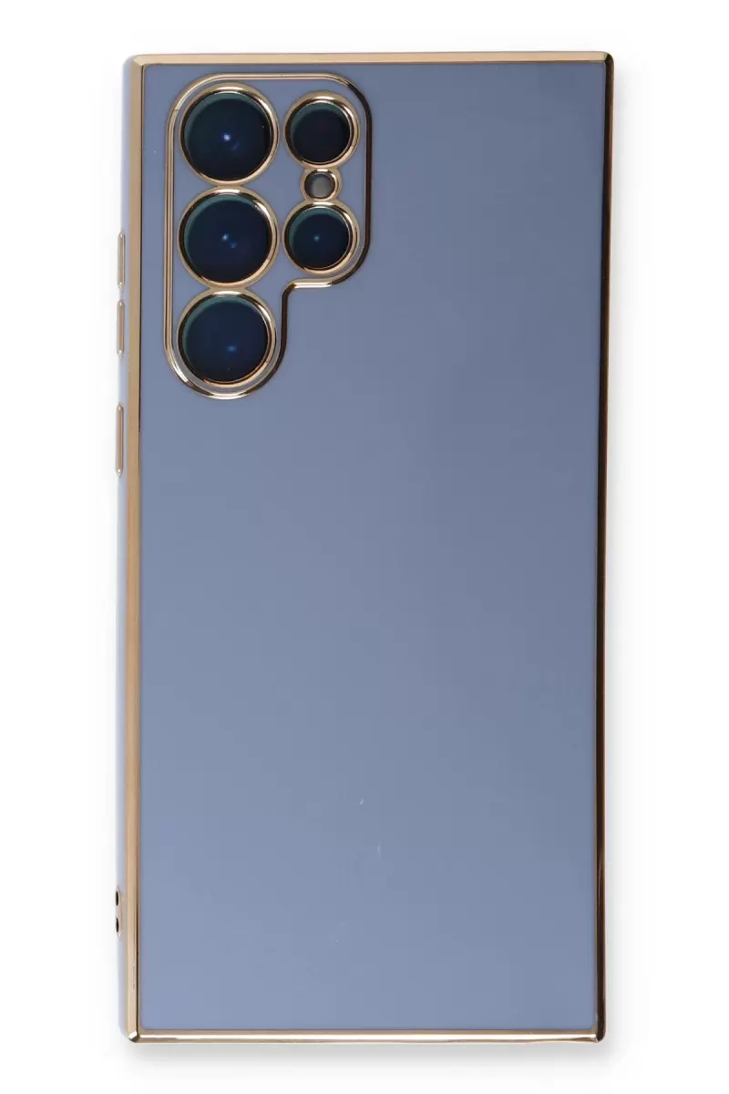 Newface Samsung Galaxy S22 Ultra Kılıf Volet Silikon - Mavi