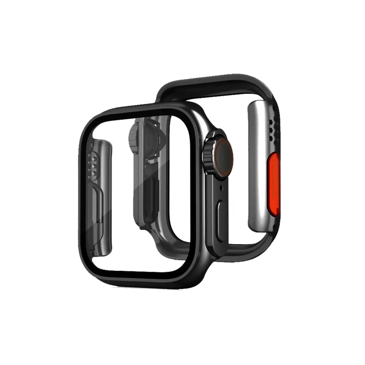 Newface Apple Watch 41mm Watch 49mm Kasa Dönüştürücü ve Ekran Koruyucu - Siyah