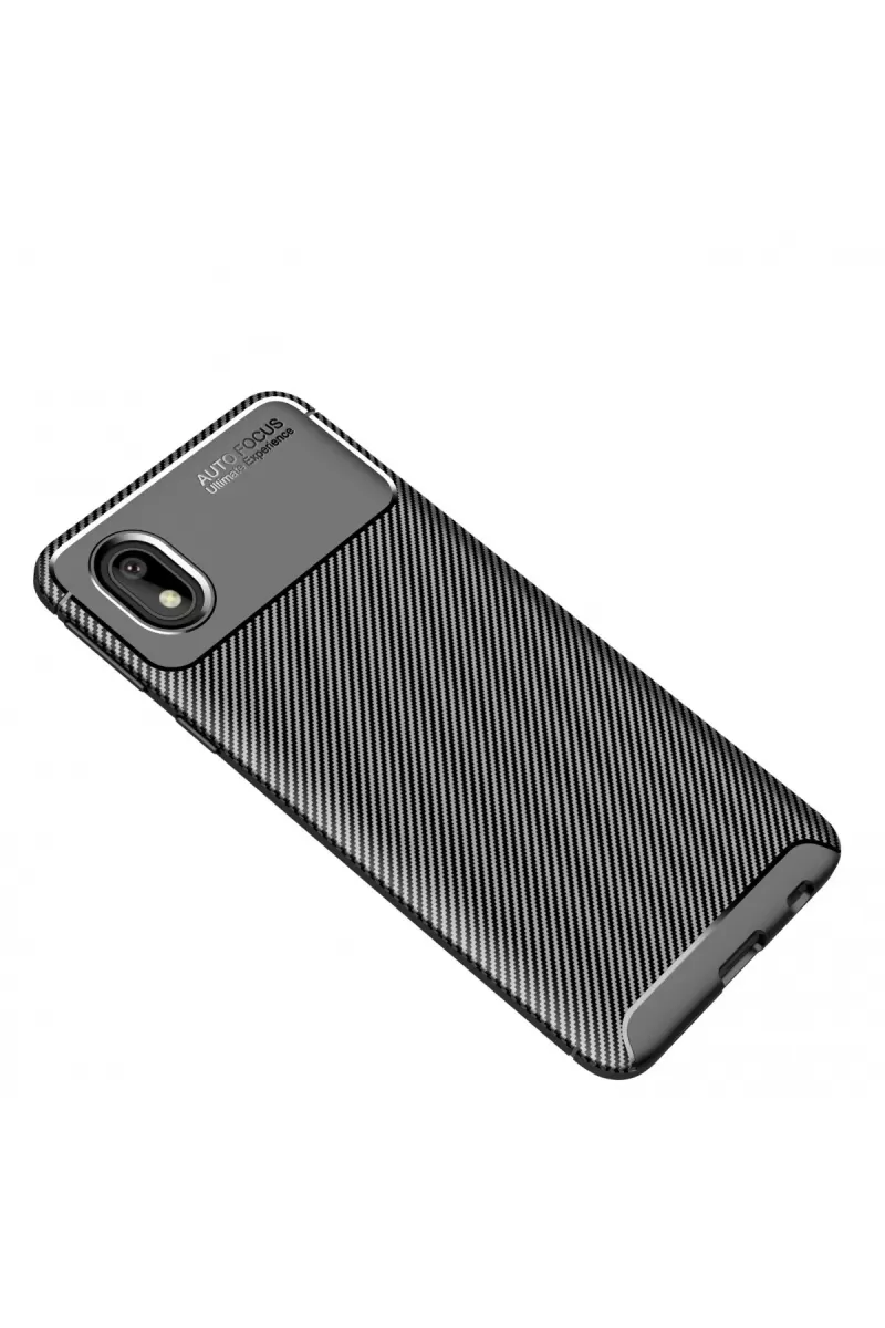 Newface Samsung Galaxy A01 Core Kılıf Auto Focus Karbon Kapak - Siyah