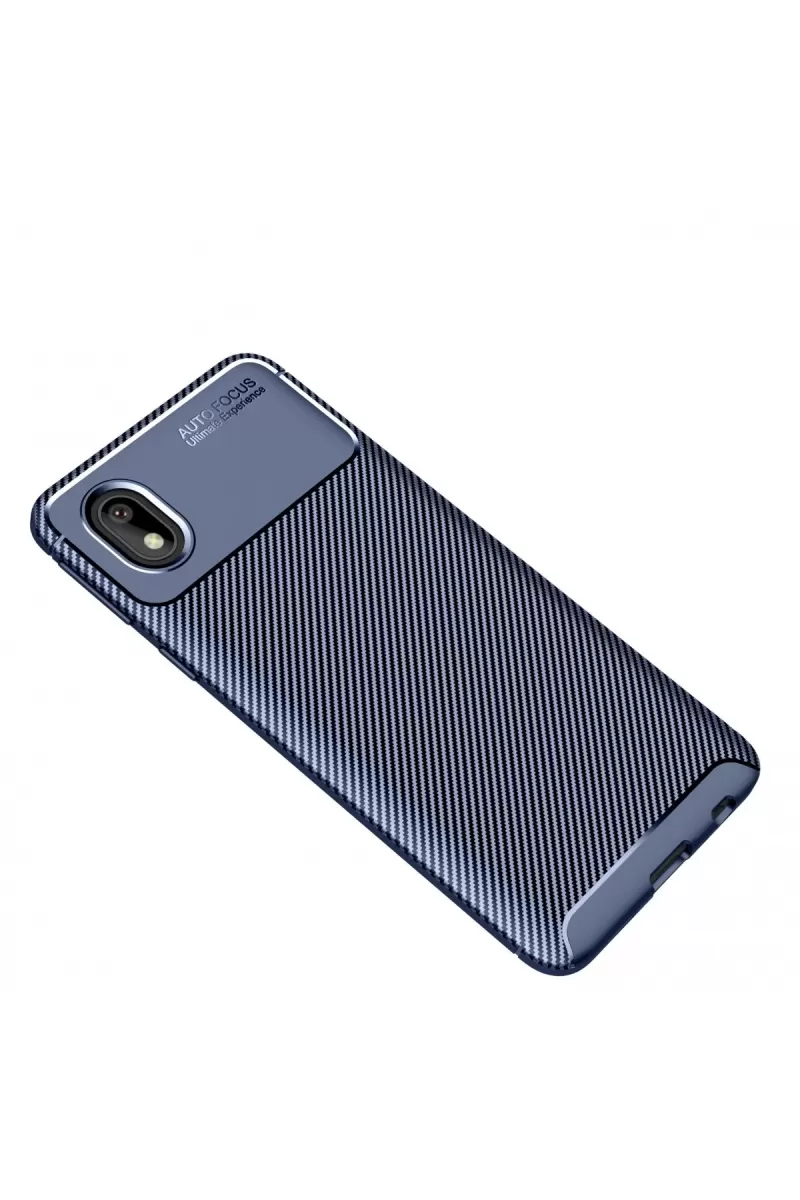 Newface Samsung Galaxy A01 Core Kılıf Auto Focus Karbon Kapak - Lacivert