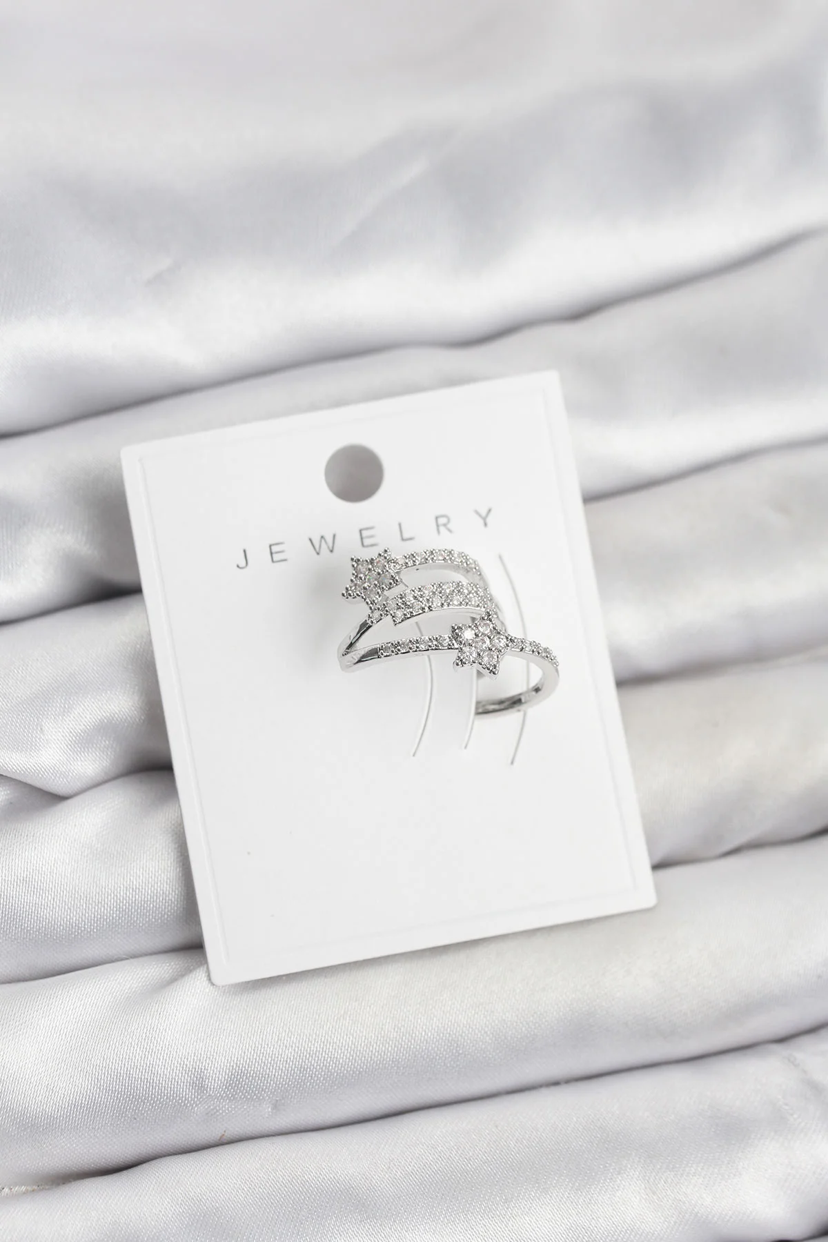 Gümüş Renk Zirkon Taşlı Yıldız Model Kıkırdak Earcuff Küpe