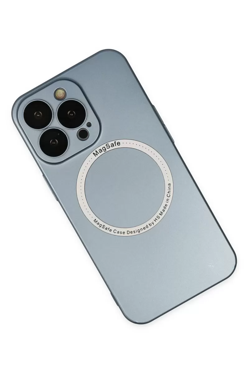 Newface Apple iPhone 13 Pro Kılıf Jack Magneticsafe Lens Silikon - Sierra Blue