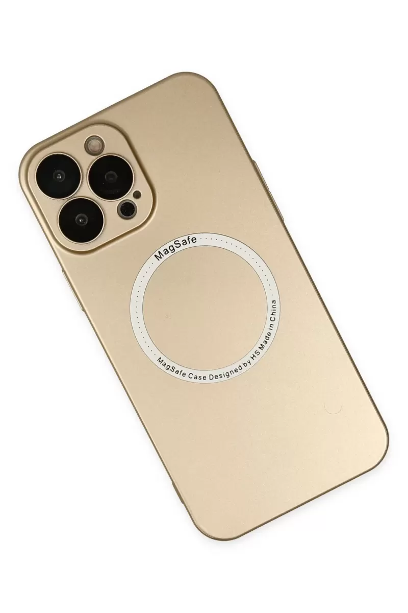 Newface Apple iPhone 13 Pro Kılıf Jack Magneticsafe Lens Silikon - Gold