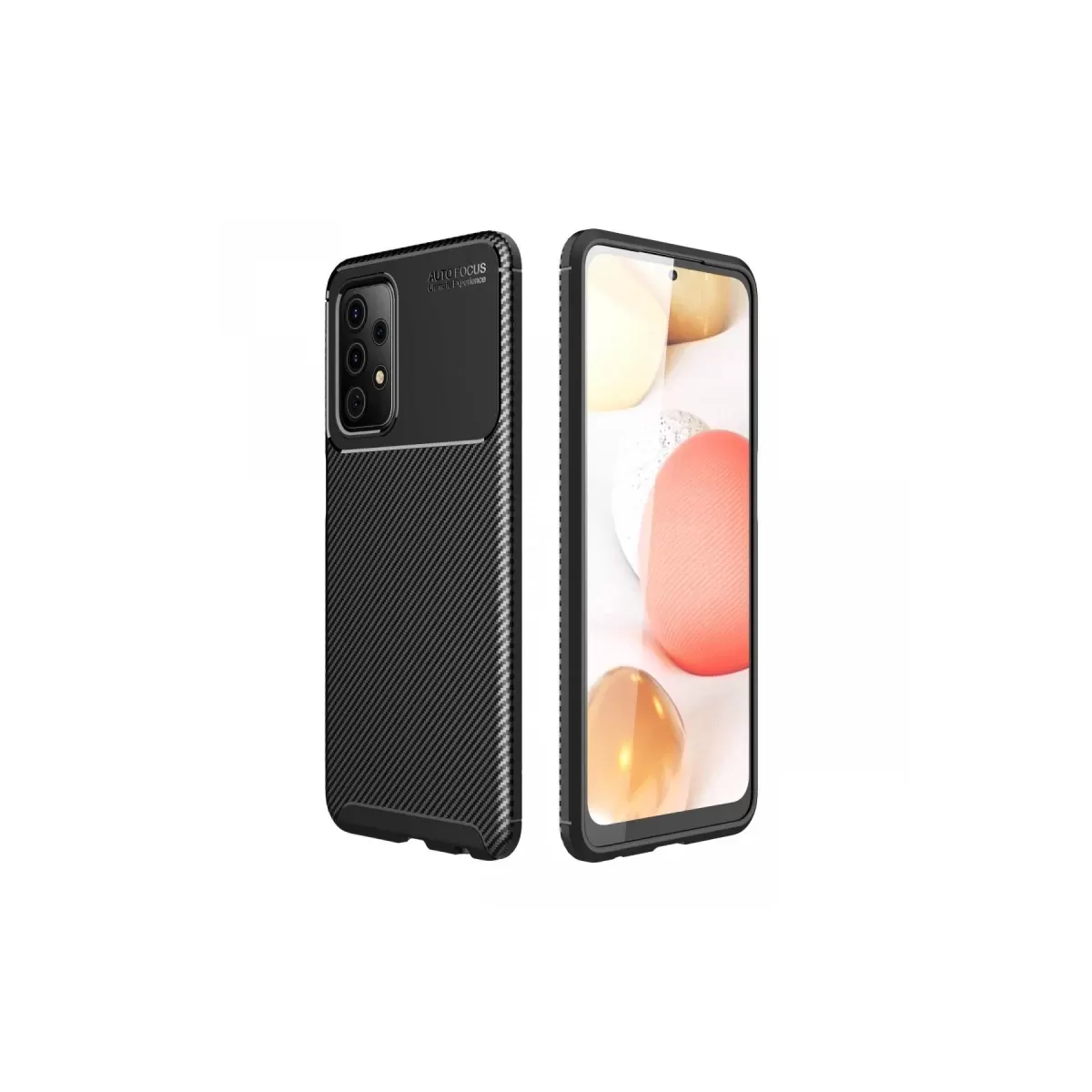 Newface Samsung Galaxy A72 Kılıf Auto Focus Karbon Kapak - Siyah