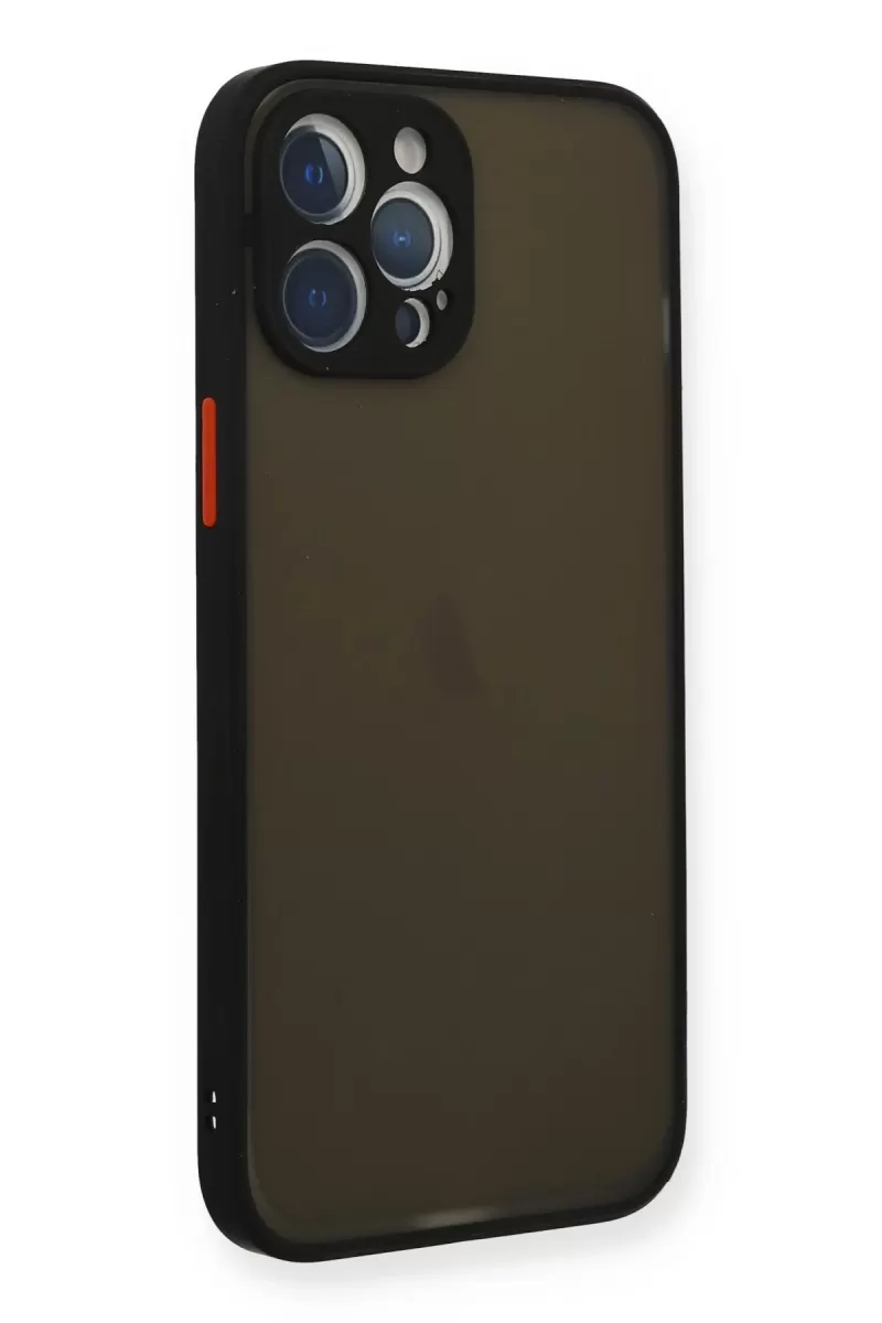Newface Apple iPhone 12 Pro Kılıf Montreal Silikon Kapak - Siyah