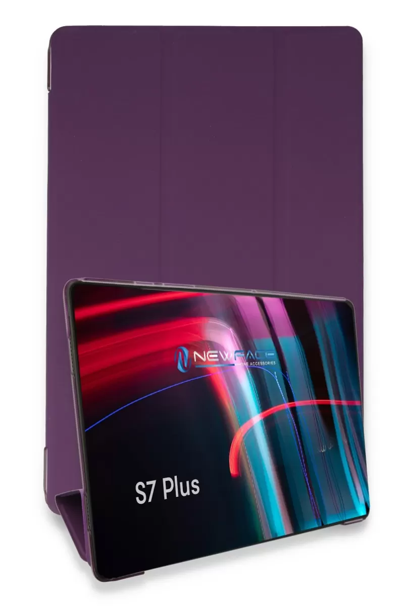 Newface Samsung Galaxy T970 Tab S7 Plus 12.4 Kılıf Tablet Smart Kılıf - Mor