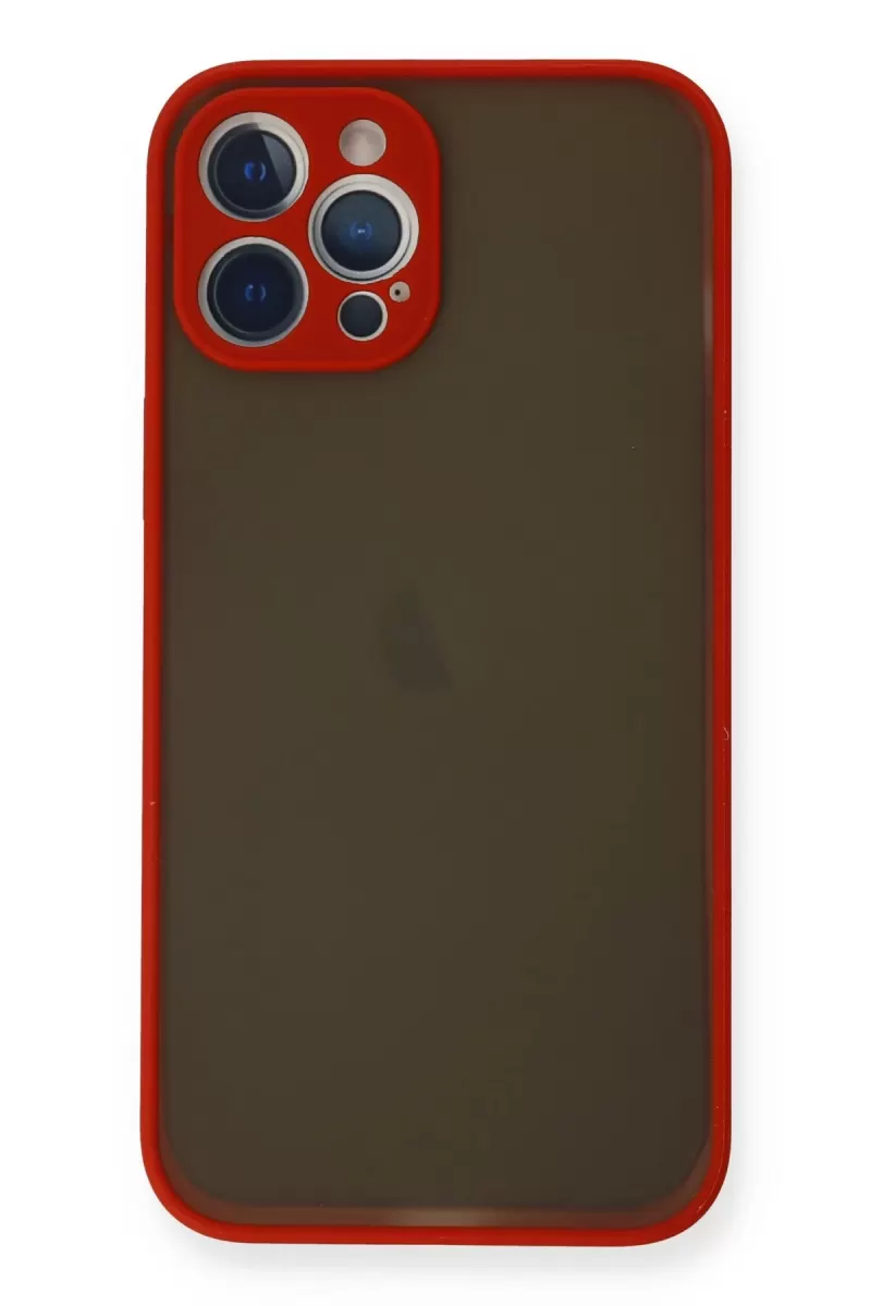 Newface Apple iPhone 12 Pro Kılıf Montreal Silikon Kapak - Kırmızı