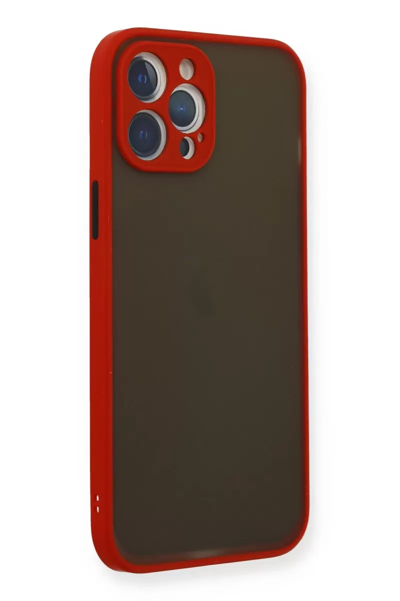 Newface Apple iPhone 12 Pro Kılıf Montreal Silikon Kapak - Kırmızı