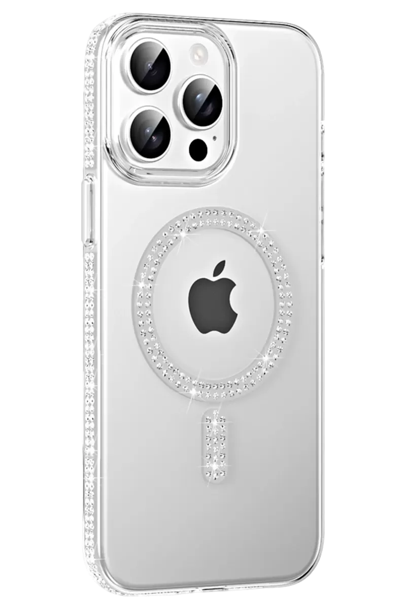 Joko Apple iPhone 14 Pro Max Move Taşlı Magsafe Kapak - Gümüş