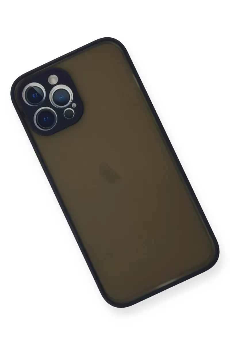Newface Apple iPhone 12 Pro Kılıf Montreal Silikon Kapak - Lacivert