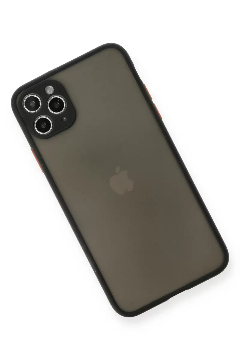 Newface Apple iPhone 11 Pro Max Kılıf Montreal Silikon Kapak - Siyah