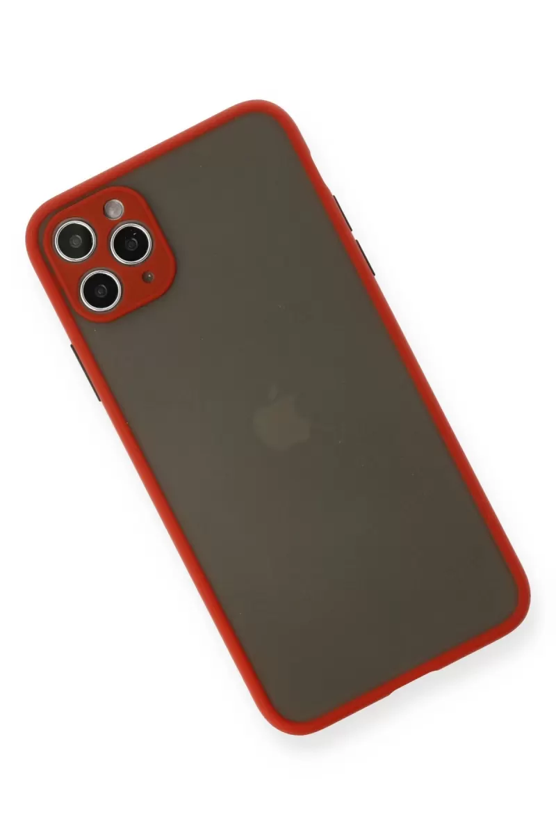 Newface Apple iPhone 11 Pro Max Kılıf Montreal Silikon Kapak - Kırmızı