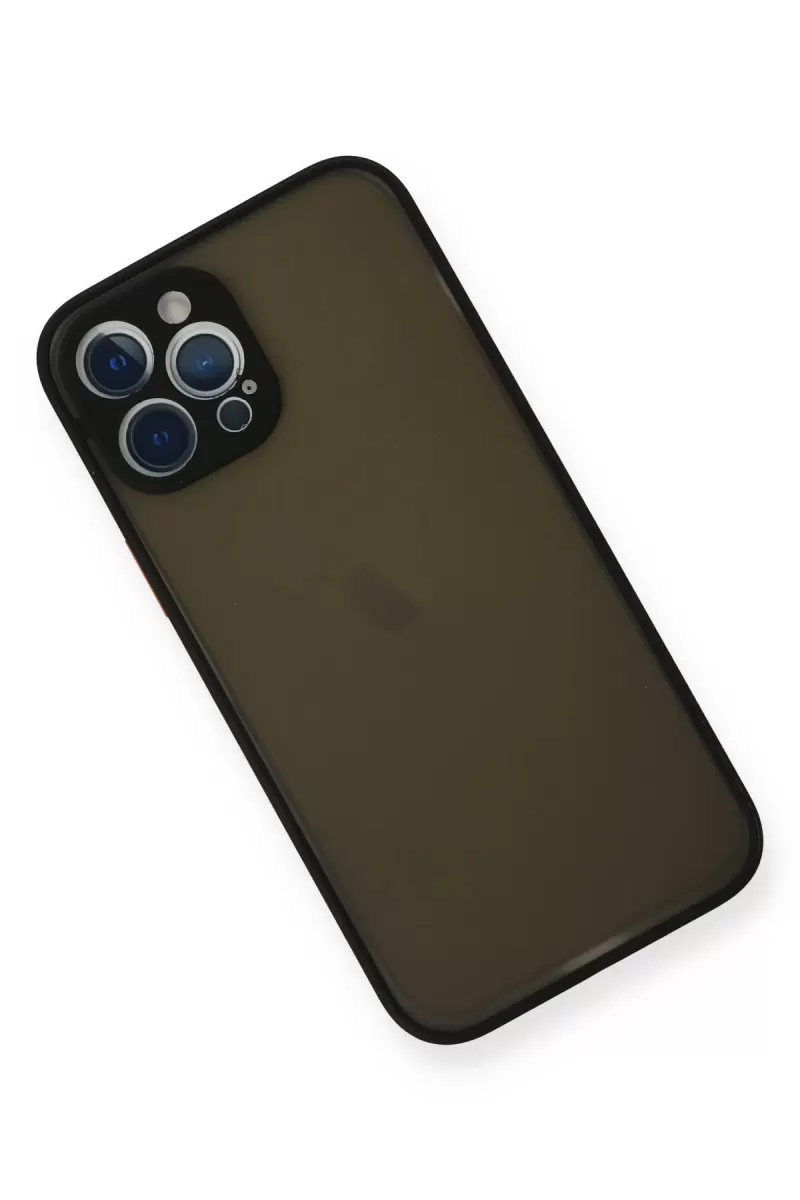 Newface Apple iPhone 12 Pro Max Kılıf Montreal Silikon Kapak - Siyah