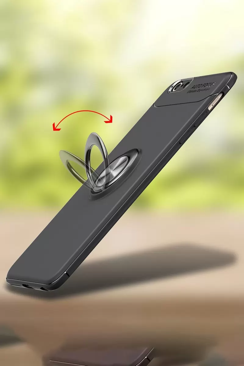 Newface Apple iPhone 6 Kılıf Range Yüzüklü Silikon - Kırmızı
