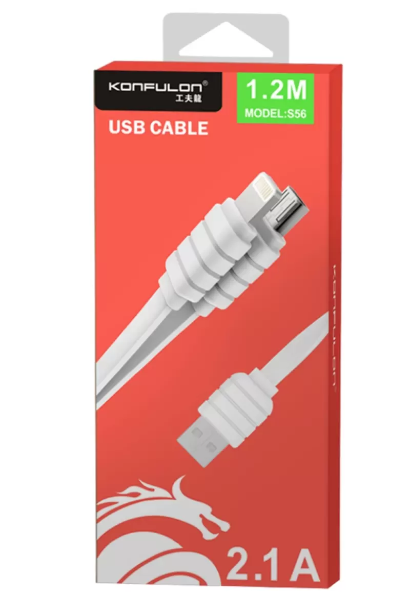 Konfulon S56 2in1 (Lightning-Micro USB) Kablo 1.2M 2.1A