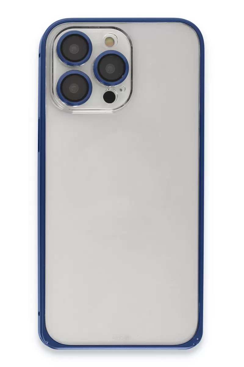 Joko Apple iPhone 15 Pro Max Metal Bumper Mat Kapak - Lacivert
