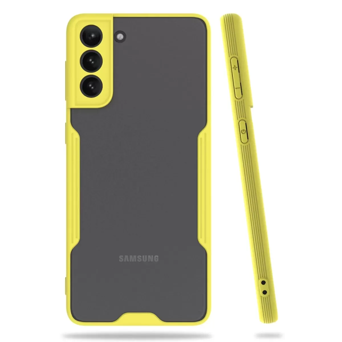 Newface Samsung Galaxy S21 Plus Kılıf Platin Silikon - Sarı