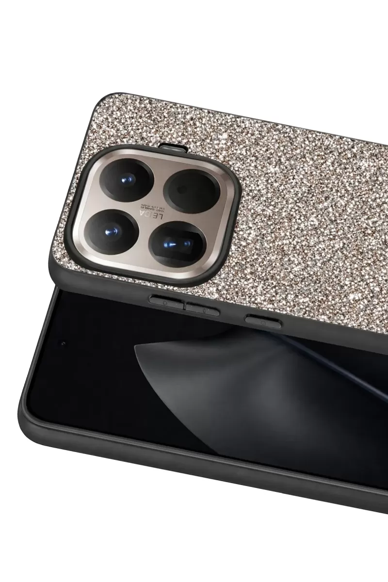 Onegif Xiaomi Mi 15T Pro Bright Simli Kapak - Gümüş