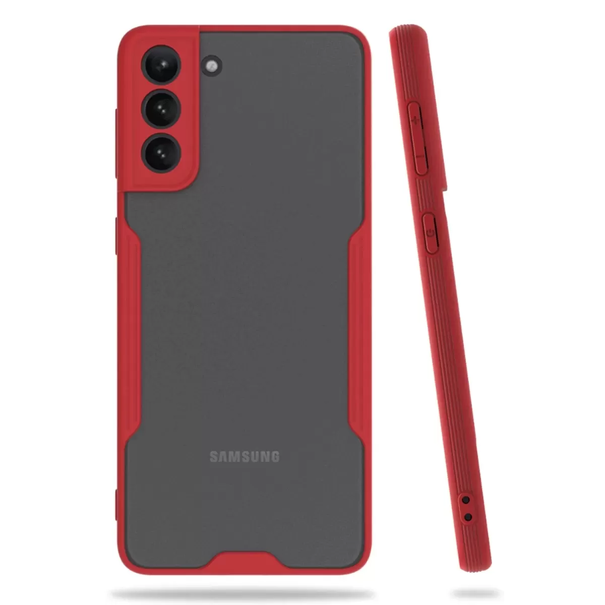 Newface Samsung Galaxy S21 Plus Kılıf Platin Silikon - Kırmızı