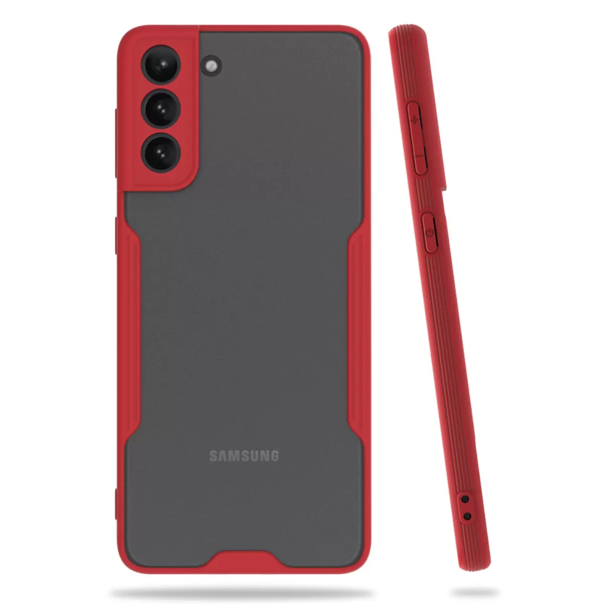 Newface Samsung Galaxy S21 Plus Kılıf Platin Silikon - Kırmızı