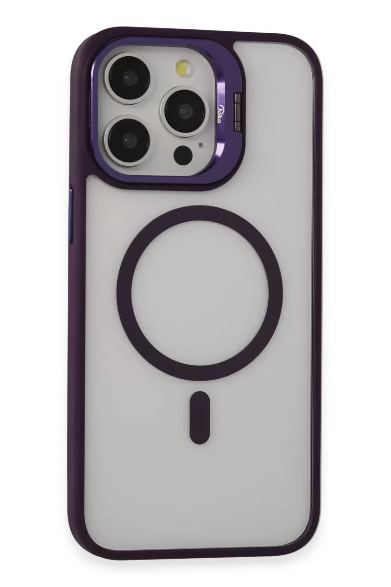 Joko Apple iPhone 14 Pro Kılıf Roblox Lens Magsafe Standlı Kapak - Derin Mor
