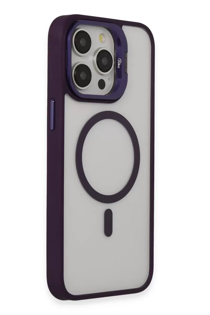 Joko Apple iPhone 14 Pro Kılıf Roblox Lens Magsafe Standlı Kapak - Derin Mor