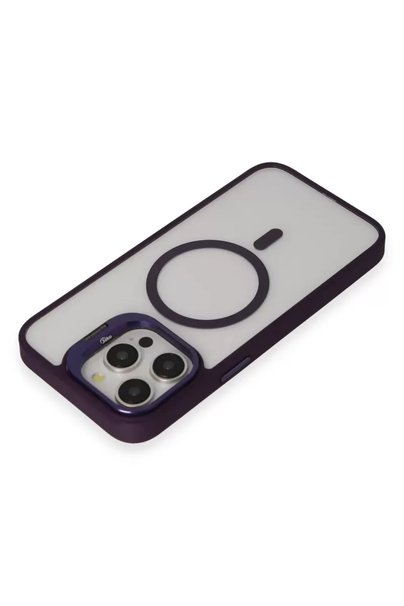 Joko Apple iPhone 14 Pro Kılıf Roblox Lens Magsafe Standlı Kapak - Derin Mor