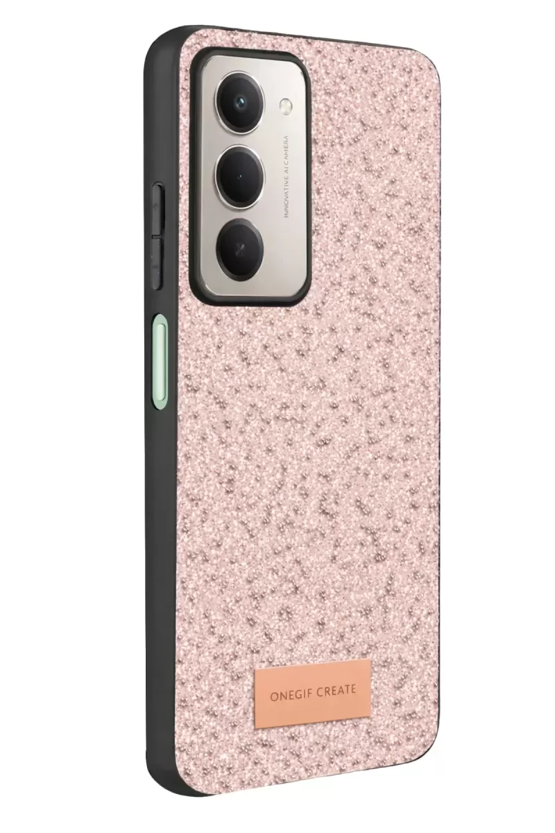 Onegif Xiaomi Redmi 15 4G Bright Simli Kapak - Pembe
