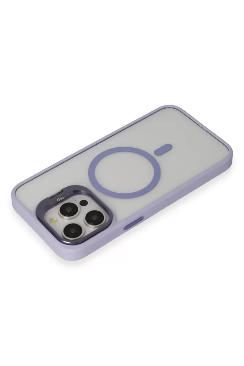 Joko Apple iPhone 15 Pro Kılıf Roblox Lens Magsafe Standlı Kapak - Lila