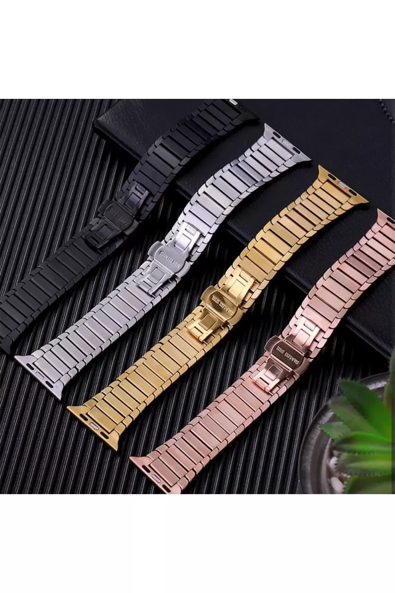Newface Apple Watch 38mm KR413 Fine Steel Kordon - Siyah