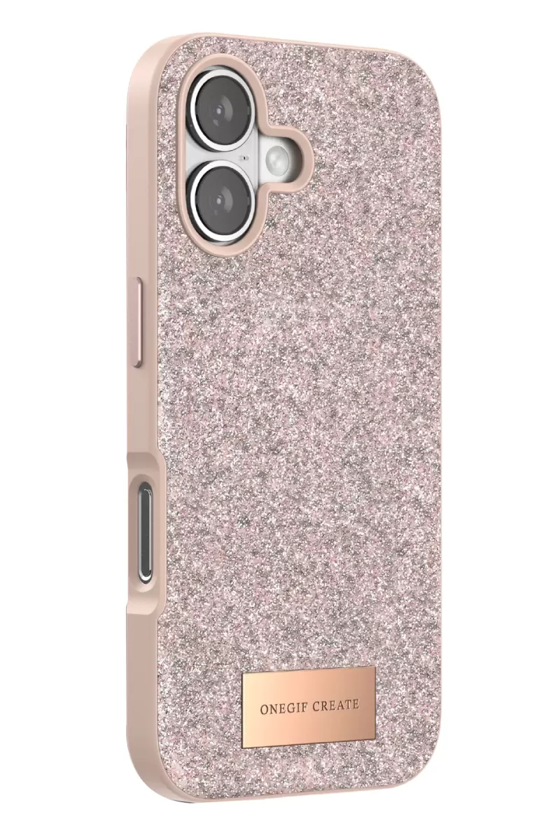 Onegif Apple iPhone 17 Bright Simli Kapak - Pembe
