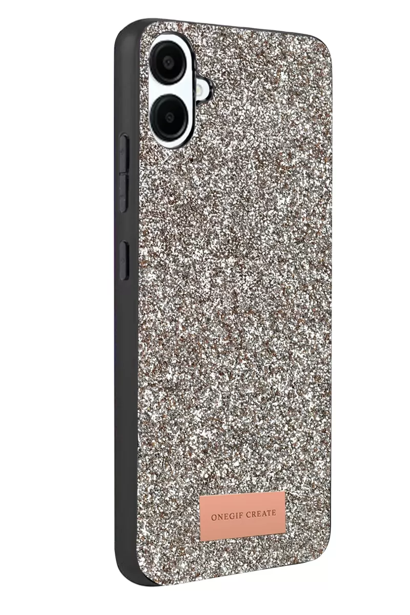 Onegif Samsung Galaxy A07 4G Bright Simli Kapak - Gümüş