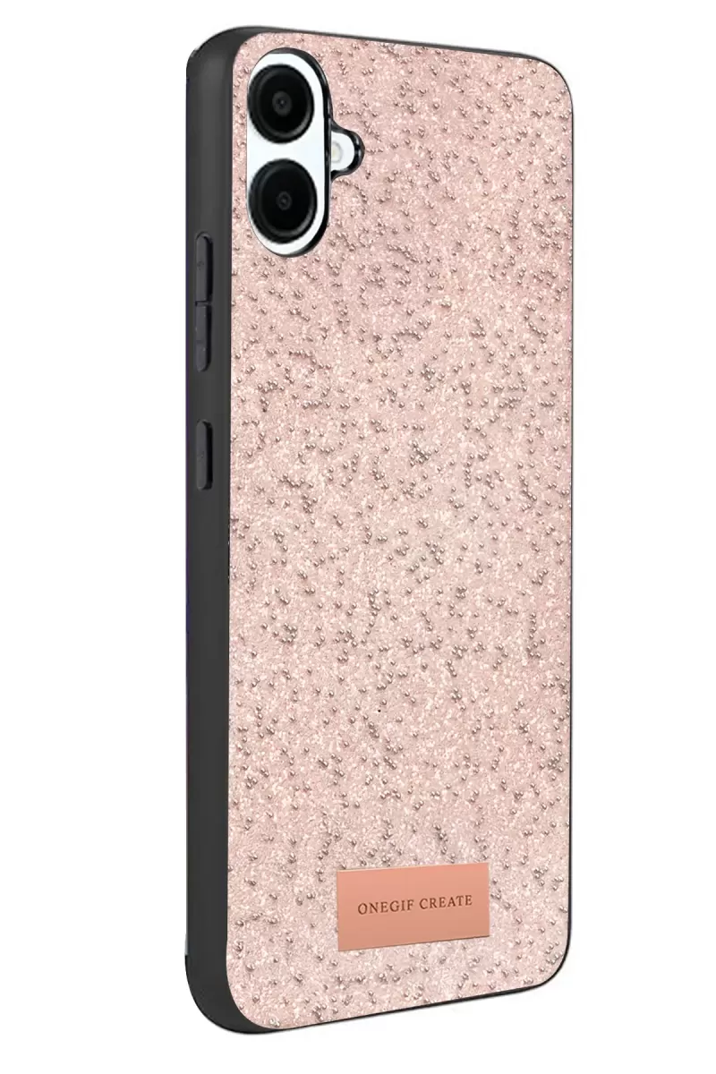 Onegif Samsung Galaxy A07 4G Bright Simli Kapak - Pembe