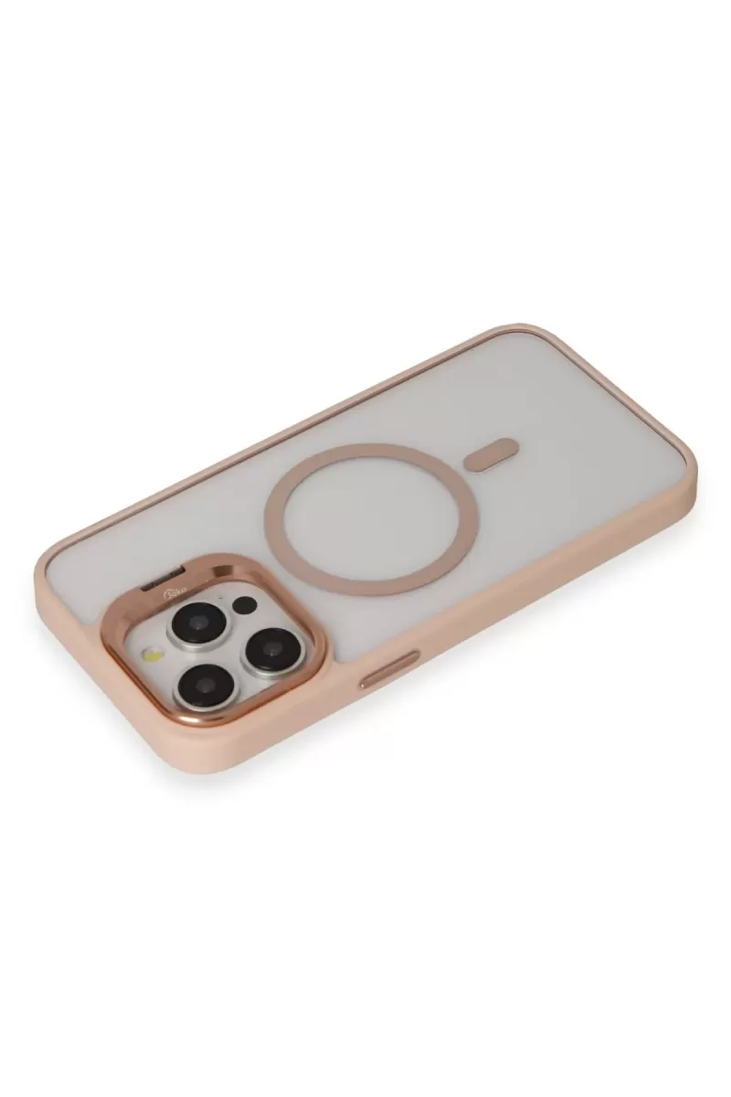 Joko Apple iPhone 15 Pro Max Kılıf Roblox Lens Magsafe Standlı Kapak - Pudra
