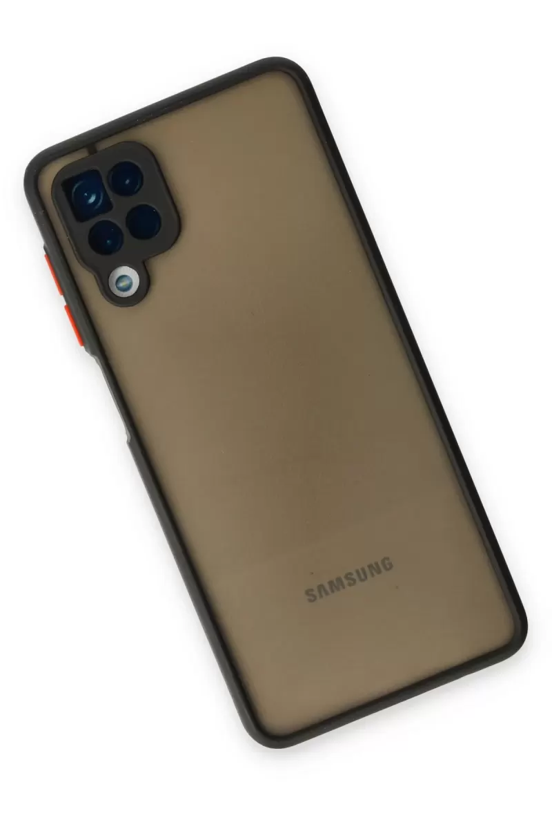 Newface Samsung Galaxy A12 Kılıf Montreal Silikon Kapak - Siyah