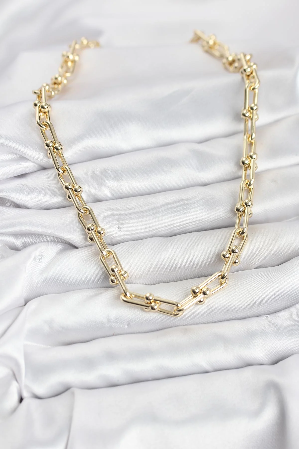 Pirinç Gold Renk Tifani Model Kadın Kolye