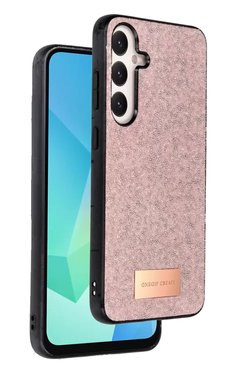 Onegif Samsung Galaxy A26 Bright Simli Kapak - Pembe