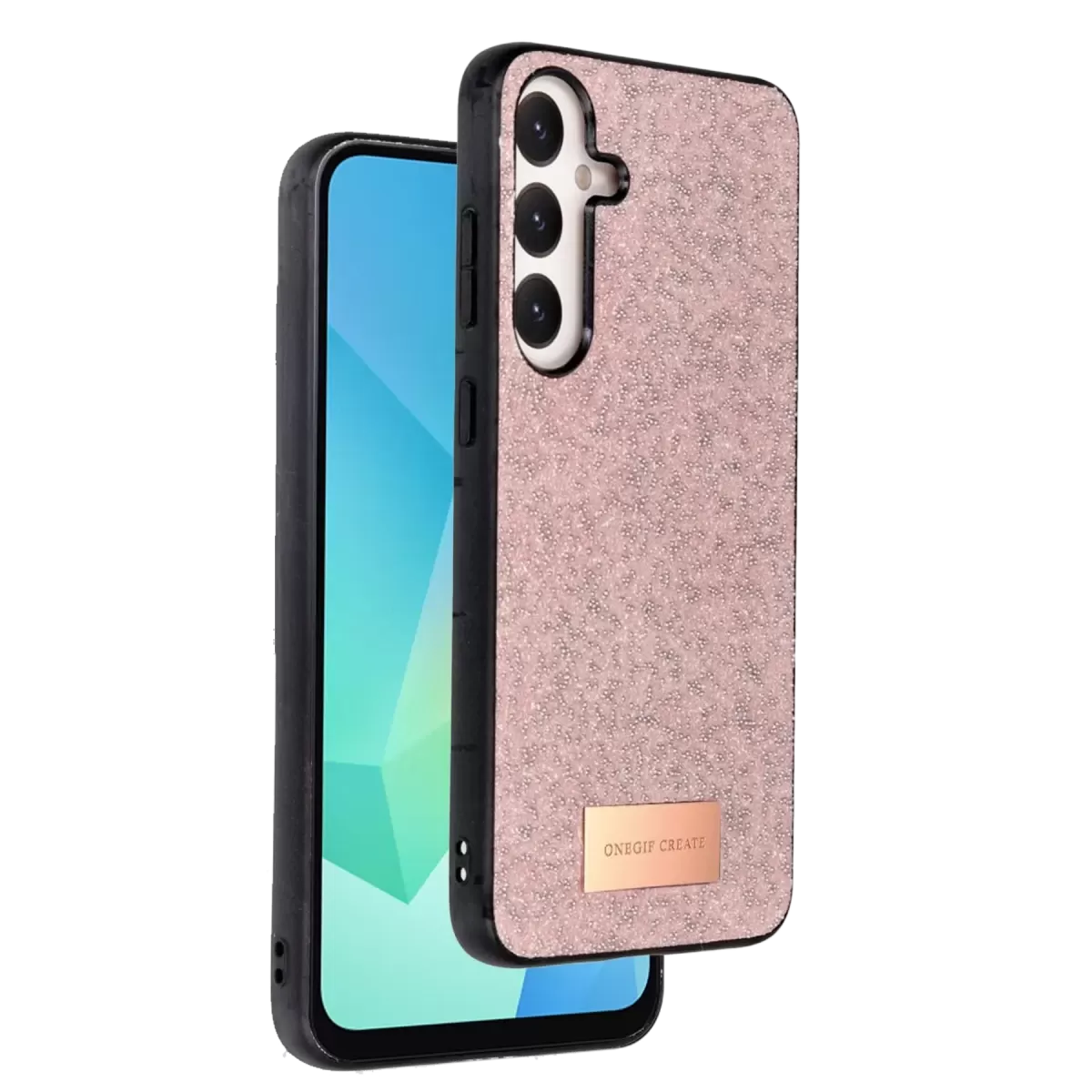 Onegif Samsung Galaxy A26 Bright Simli Kapak - Pembe