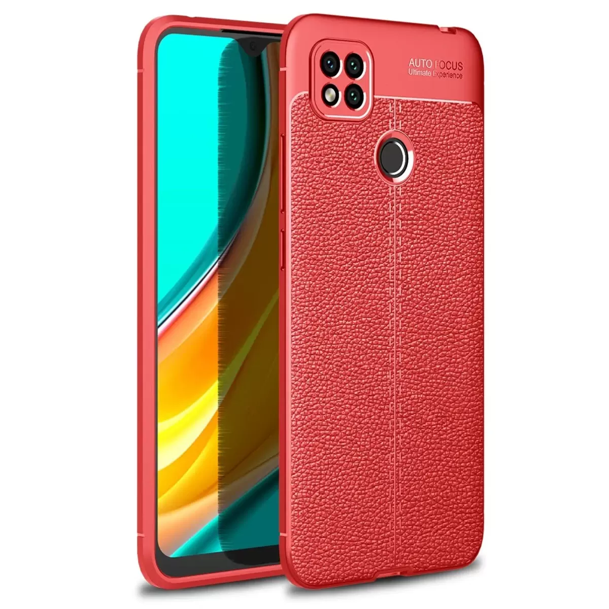Newface Xiaomi Redmi 9C Kılıf Auto Focus Kapak - Kırmızı