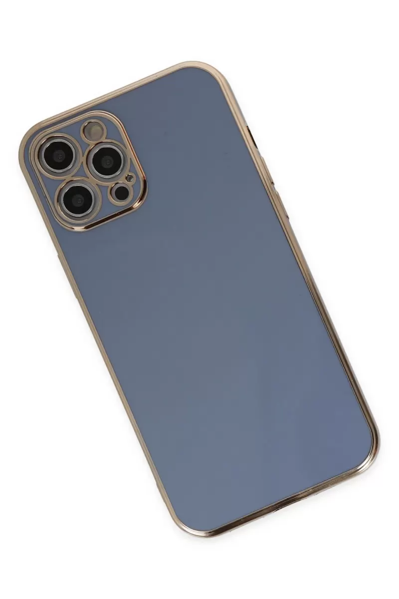 Newface Apple iPhone 12 Pro Max Kılıf Volet Silikon - Mavi