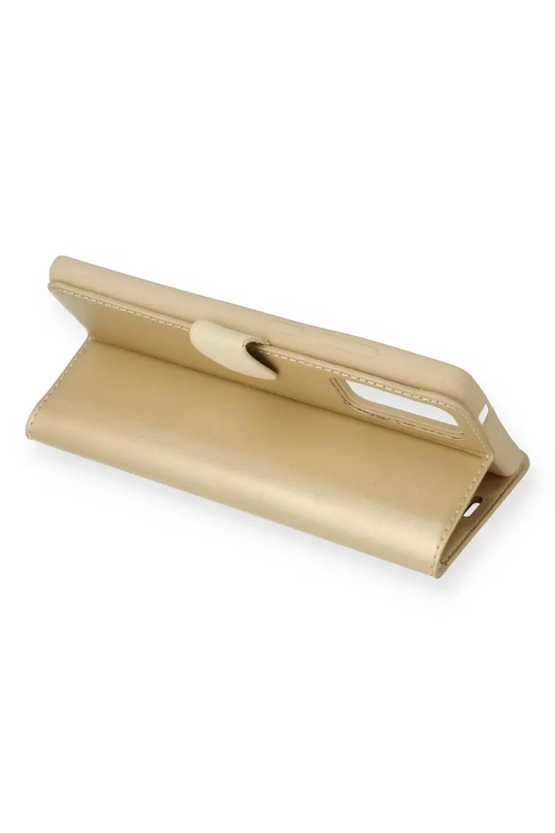 Newface Samsung Galaxy Note 20 Kılıf Trend S Plus Kapaklı Kılıf - Gold