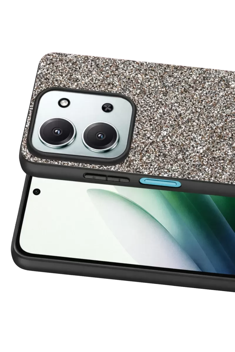 Onegif Xiaomi Redmi 15C 4G Bright Simli Kapak - Gümüş