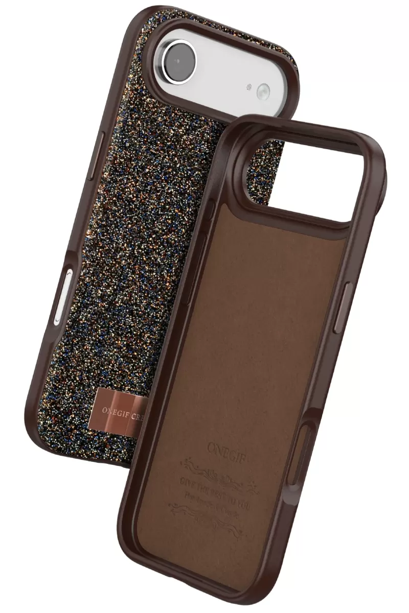 Onegif Apple iPhone 17 Air Bright Simli Kapak - Gold