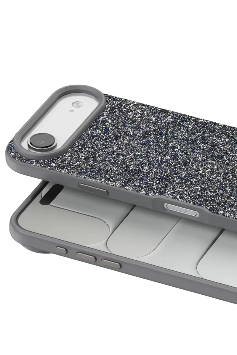 Onegif Apple iPhone 17 Air Bright Simli Kapak - Gümüş
