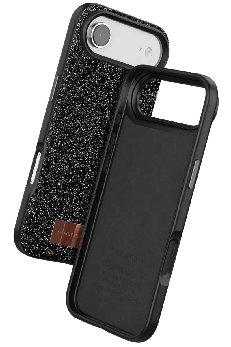 Onegif Apple iPhone 17 Air Bright Simli Kapak - Siyah