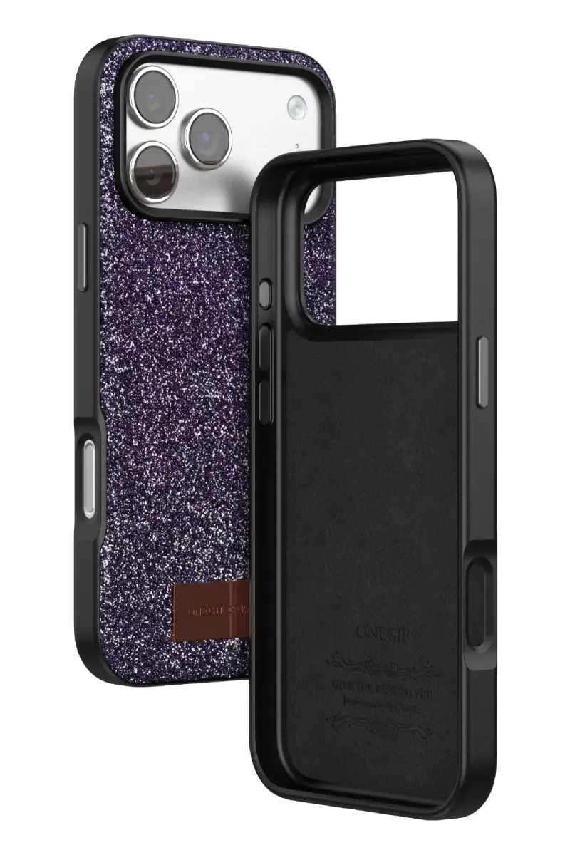 Onegif Apple iPhone 17 Pro Max Bright Simli Kapak - Derin Mor